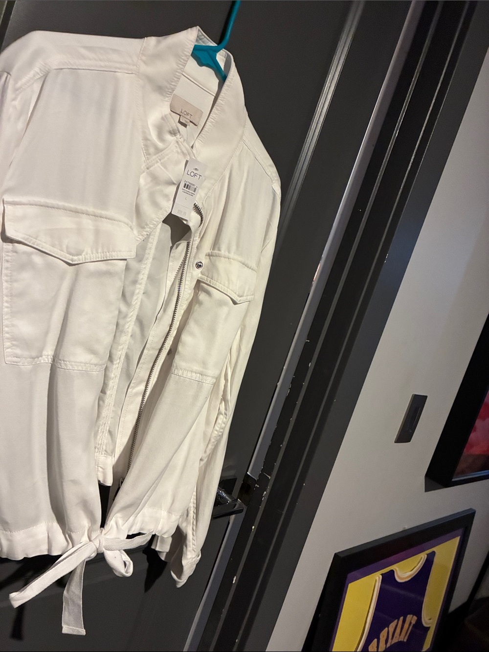 Loft white zip up jacket - Picture 6 of 7